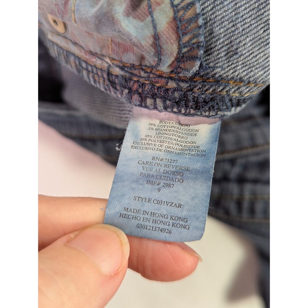 VTG Candie's Y2K Embroidered Distressed Straight Leg Jeans Med Wash Jr Sz 9 - Picture 8 of 16